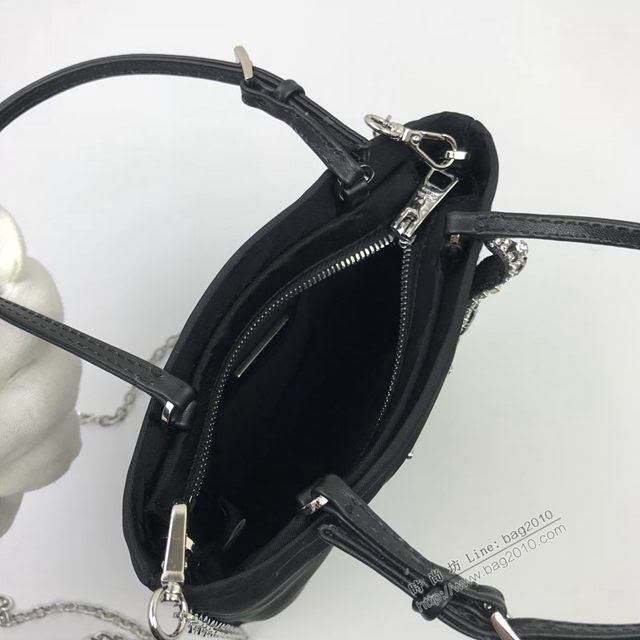 prada女包 普拉達新款手袋 1BA253 楊冪同款閃電水鑽 Prada鏈條小包 prada手提手拎女包  pyd2371